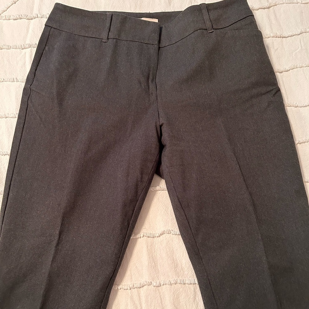 LOFT Dress Pants Size 10 Charcoal Gray Curvy Skinny Ankle